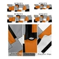 thumbnail image 3 of Kitchen Cafe Valance Curtain for Small Windows,Modern Minimalist Geometric Rod Pocket Short Valances Orange Gray Black Rectangle Blocks Window Treatment Panel for Living Room/Bedroom/Bathroom,60x18in, 3 of 9