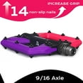 thumbnail image 4 of BUCKLOS Mountain Bike Pedals,MTB Flat Nylon Bicycle Pedal with Large Platform -Non-Slip Colorful Pedals for BMX/Commuter Bike 9/16"（Purple+Black+Red）, 4 of 6
