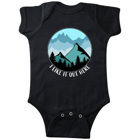 

Inktastic I Like It Out Here Mountains in Blue Gift Baby Boy or Baby Girl Bodysuit