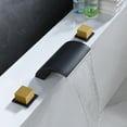 thumbnail image 3 of SUMERAIN Roman Bathtub Faucet 3 Hole Deck Mount High Flow Waterfall Tub Filler Black and Gold Finish, 3 of 9