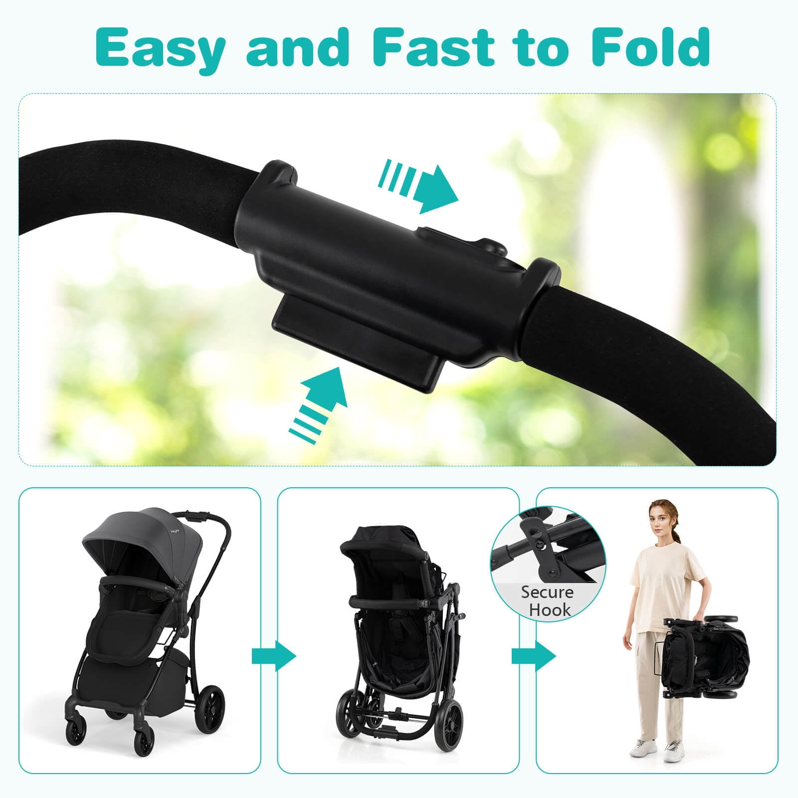 Babyjoy 2 in 1 Baby Stroller Folding High Landscape Pushchair with Bassinet Mode Gray