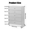 thumbnail image 6 of Modern Bedroom Wooden Wardrobe with Adjustable Shelves and Hanging Rod, High Glossy Gray Finish Bedroom Storage Cabinet Set, 6 of 14