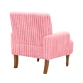 thumbnail image 7 of Leumius Modern Accent Chair with 9" Solid Wood Legs, Comfortable Upholstered Corduroy Armchair for Living Room Bedroom, Office Pink, 7 of 7