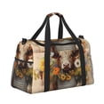 thumbnail image 2 of Fotbe Bucket Flower Cow Bolsa de Viaje con Estampado, Bolsa de Fin de Semana para Mujer con Compartimento para Zapatos, Bolsa de Gimnasio con Bolsillo Húmedo, 2 of 7