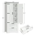 thumbnail image 3 of TEENFON 66.2" H Storage Cabinet with 2 Drawers, Farmhouse Kitchen Pantry Cabinet with 2 Doors & Adjustable Shelf, Handbag Storage Organizer, for Living Room, Kitchen, Bedroom, White, 3 of 9