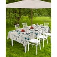 thumbnail image 4 of Fsddascl Turquoise Floral Butterfly Outdoor Tablecloth - 60x102 Inch Rectangle Dining Table Cover, Spring Rustic Botanical Beige Waterproof Outdoor Table Cloth with Umbrella Hole & Zipper for Patio, 4 of 7