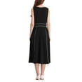 thumbnail image 3 of INSPIRE CHIC Womens A-Line Sleeveless Dress Contrast Trim Wear to Work Cocktail Fit & Flare Dresses S Black, 3 of 5