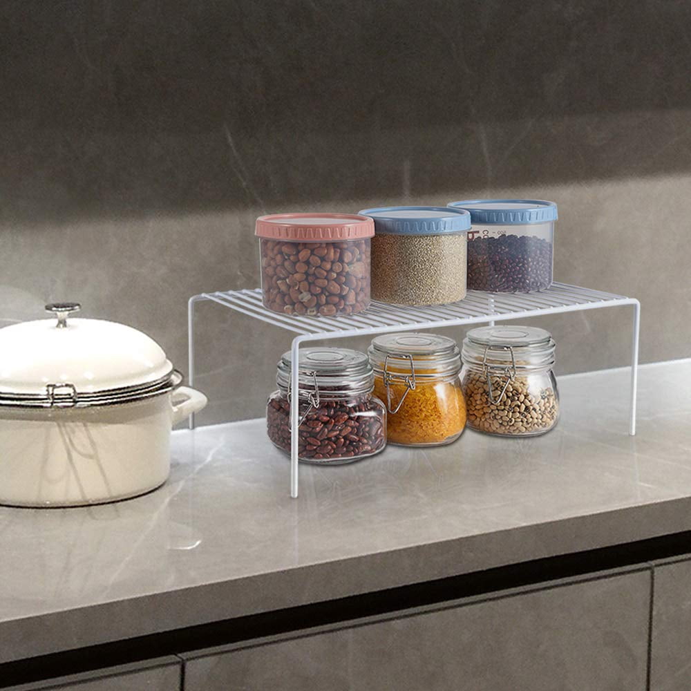 Large (15.7 X 9. 4 Inch) Cabinet Storage Shelf Rack  Rustproof Kitchen Counter And Organizer For Fridge Bathroom Set Of 4