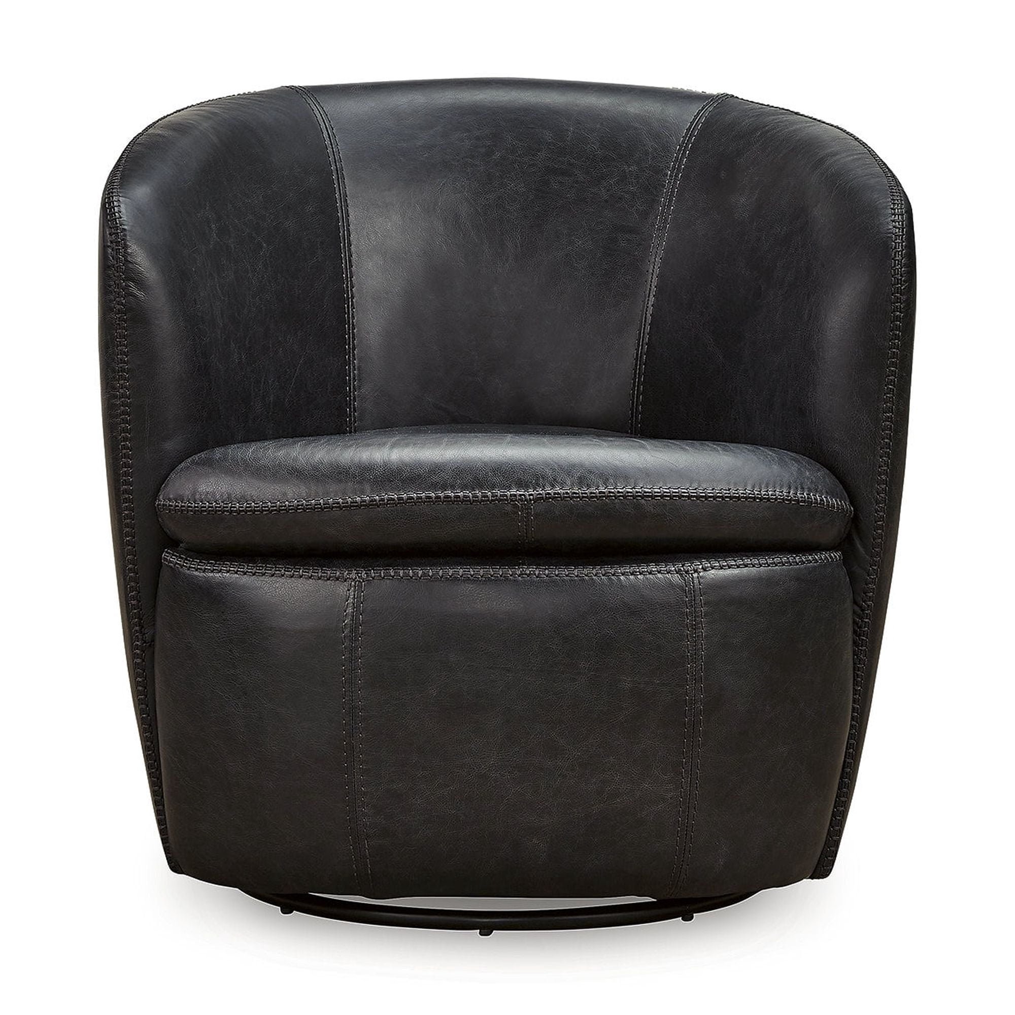 (2 pack) Signature Design by Ashley Kierreys 360 Degree Leather Upholstered Swivel Chair, Midnight