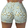 thumbnail image 2 of Picia Bees Printed Workout Shorts for Women Seamless Scrunch Butt Lifting High Waisted Yoga Gym Booty Running Moisture-wicking Short Pants-Small, 2 of 9