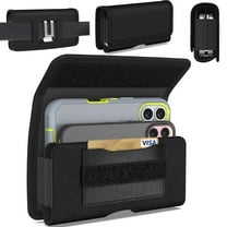 CoverON Holster Dual CellPhone Holder for Samsung Galaxy S25  S25 Ultra/S24  S24 Ultra FE/S23 Plus Ultra FE/S22 S21 S20 Plus Ultra Holds 2x Phone Case Belt Clip Nylon Pouch (Fit Otterbox/Any Case)