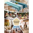 thumbnail image 6 of Teal Blue Green Tablecloth Rectangle Table Cloth 60x120, Waterproof Tablecloth Outdoor Table Cloth, Modern Ombre Minimalism Abstract Stripes Washable Table Cover for Kitchen Dinning Party, 6 of 8