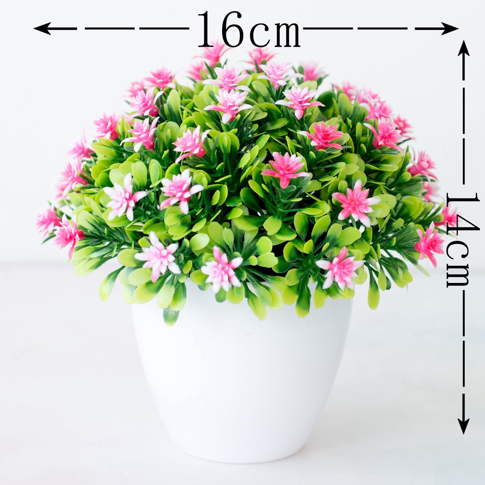 Travelwant Small Fakes Potted Plants, Mini Artificial Small Flower, Mini Artificial Potted Plants, Small Plants Decor, Fake Flower Plant Topiary Shrubs for Farmhouse Balcony Office Home