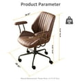 thumbnail image 6 of Ovios Indoor Height Adjustment and Waterproof Task Desk Chair, Dark Brown, 6 of 6