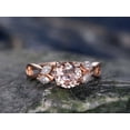 thumbnail image 2 of HeartsAndYou 1.2ct Natural Peach Morganite Leaf Accent Engagement Ring 14k SOLID Rose Gold, 2 of 9
