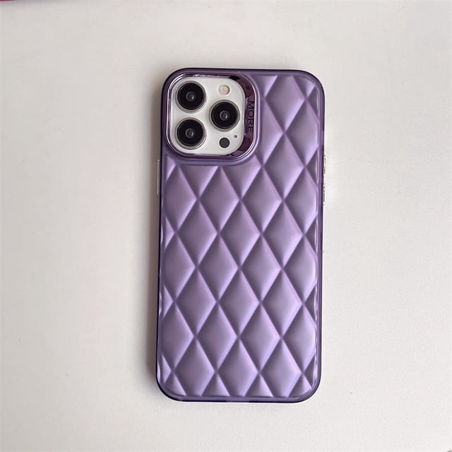 Rhombus iPhone14promax para teléfono móvil Apple 13 carcasa rígida 12 simple 11 personalidad creativa 15 color sólido femenino