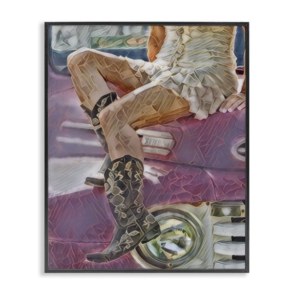 Romantic Westerns Cowgirl Black Framed Giclee Art, design by Jesse Keith