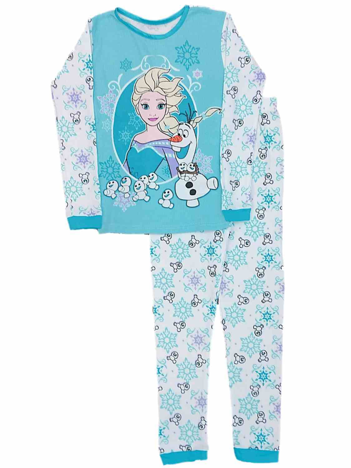 Disney Frozen Girls Thermal Underwear Pajama Set Size 10 Ana/Olaf New 