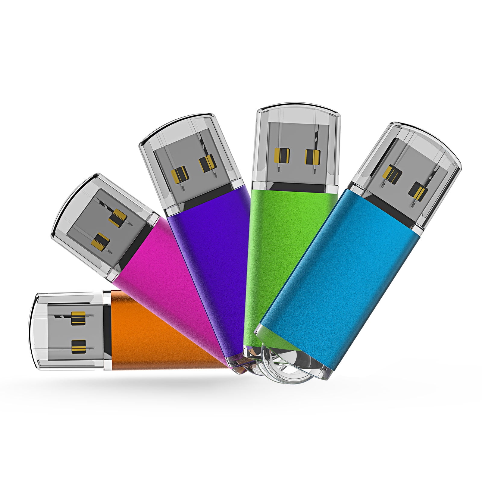 5 Pcs Multi-Color 16GB USB 2.0 Flash Drive Slide-out Enough Memory Stick Thumb 