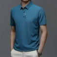 thumbnail image 4 of Men's Ice Silk Cuffs and Chest Dual Graphic Polo Short Sleeve, 4 of 6