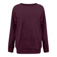 thumbnail image 3 of Chemises de Compression à Manches Longues pour Femmes à Col Rond Uni Plus Sweat-Shirt Oversize Pulls Coupe Ample à la Mode des Hauts Légers pour les Femmes de Grande Taille, 3 of 4