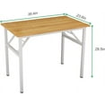 thumbnail image 3 of SOGES Bureau d'Ordinateur de 39,4 Pouces pour Petit Espace Petite Table Pliante, Teck et Blanc, 3 of 8