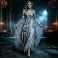 thumbnail image 4 of For Women Zombie Ghost Bride Dress Cosplay Costume Scary Outfit  Halloween Costumes, 4 of 4
