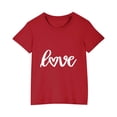 thumbnail image 1 of Posijego T-Shirt de la Saint-Valentin pour Garçons et Filles, T-Shirt Graphique avec Cœur, T-Shirts à Manches Courtes pour Enfants, Hauts en Coton, Vêtements, 1 of 6