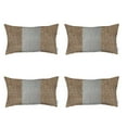 thumbnail image 2 of Boho-Chic Set of 4 Handcrafted Decorative Throw Pillow Cover Solid Jacquard 18" x 18" Brown & Ivory Square Pillowcase for Couch, Bedding, 2 of 5