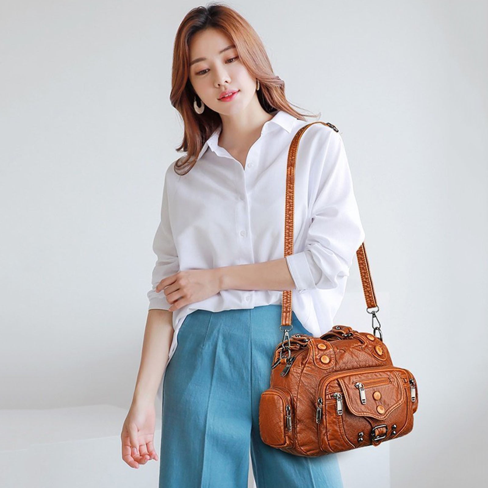 LONGshukeji Hobo Bags for Women Vegan Leather Shoulder Purses and Handbags Ladies Tote Bags Purse with Crossbody Strap