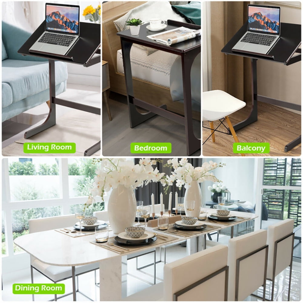 Finihen Adjustable End Table, Adjustable C-Shape Couch End Table wth Tilting Top, Sofa Side Table, Bed Side Table, for Living Room, Bedroom, Brown Finihen Adjustable End Table, Adjustable C-Shape Couch End Table wth Tilting Top, Sofa Side Table, Bed Side Table, for Living Room, Bedroom, Brown