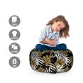 thumbnail image 2 of Aloha Storage Toy Bag Chair, Modern Composition with Repetitive Tropic Foliage Motifs and Little Dots, Stuffed Animal Organizer Washable Bag, Large Size, Army Green Black White, by Ambesonne, 2 of 3
