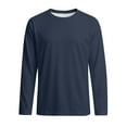 thumbnail image 6 of WTOBBY Men's Round Neck Raglan Long Sleeve T-Shirt Top Casual Everyday Shirt for Men in Comfortable Lightweight Design,Navy 2XL, 6 of 6