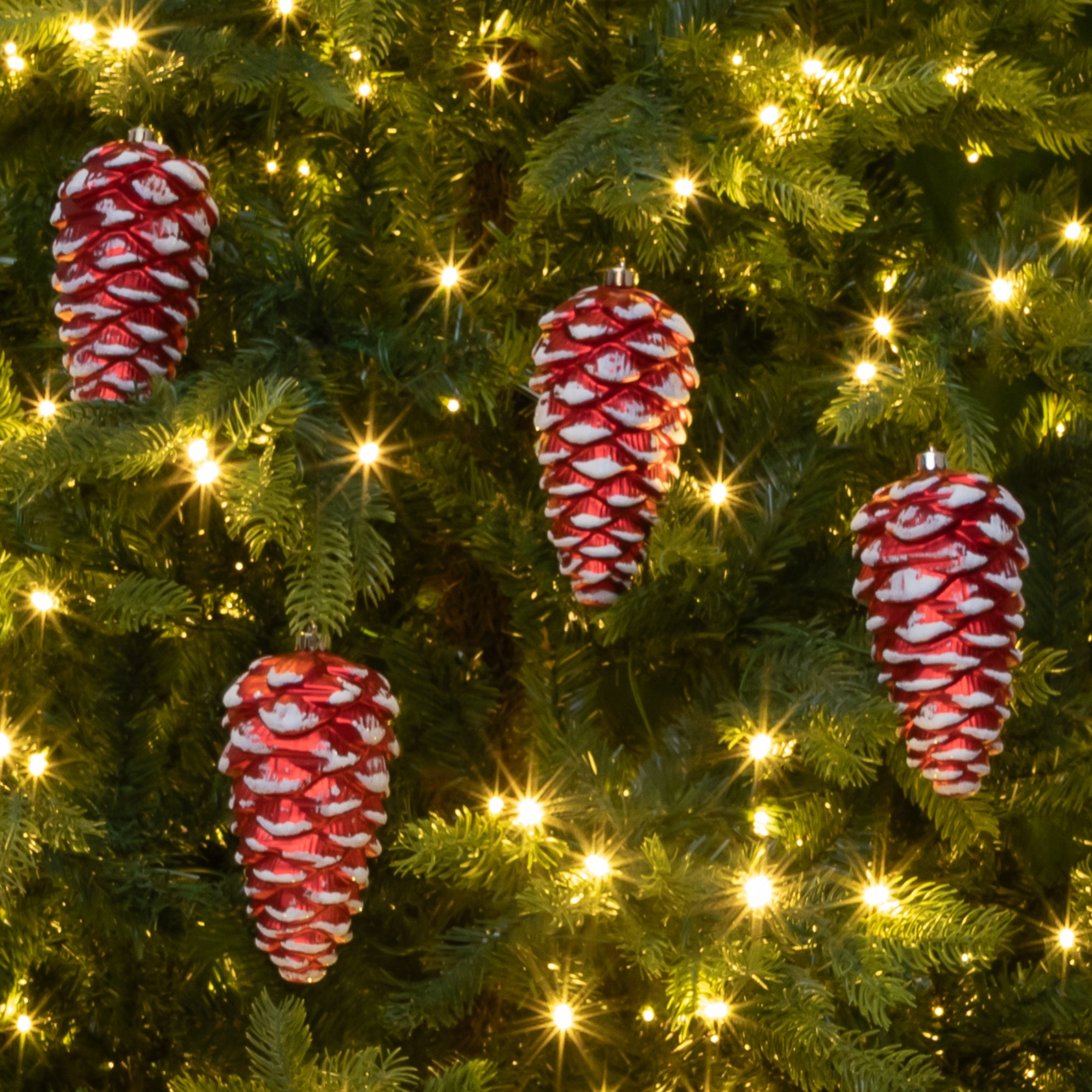4-pc Christmas Pinecone Shatterproof Ornaments