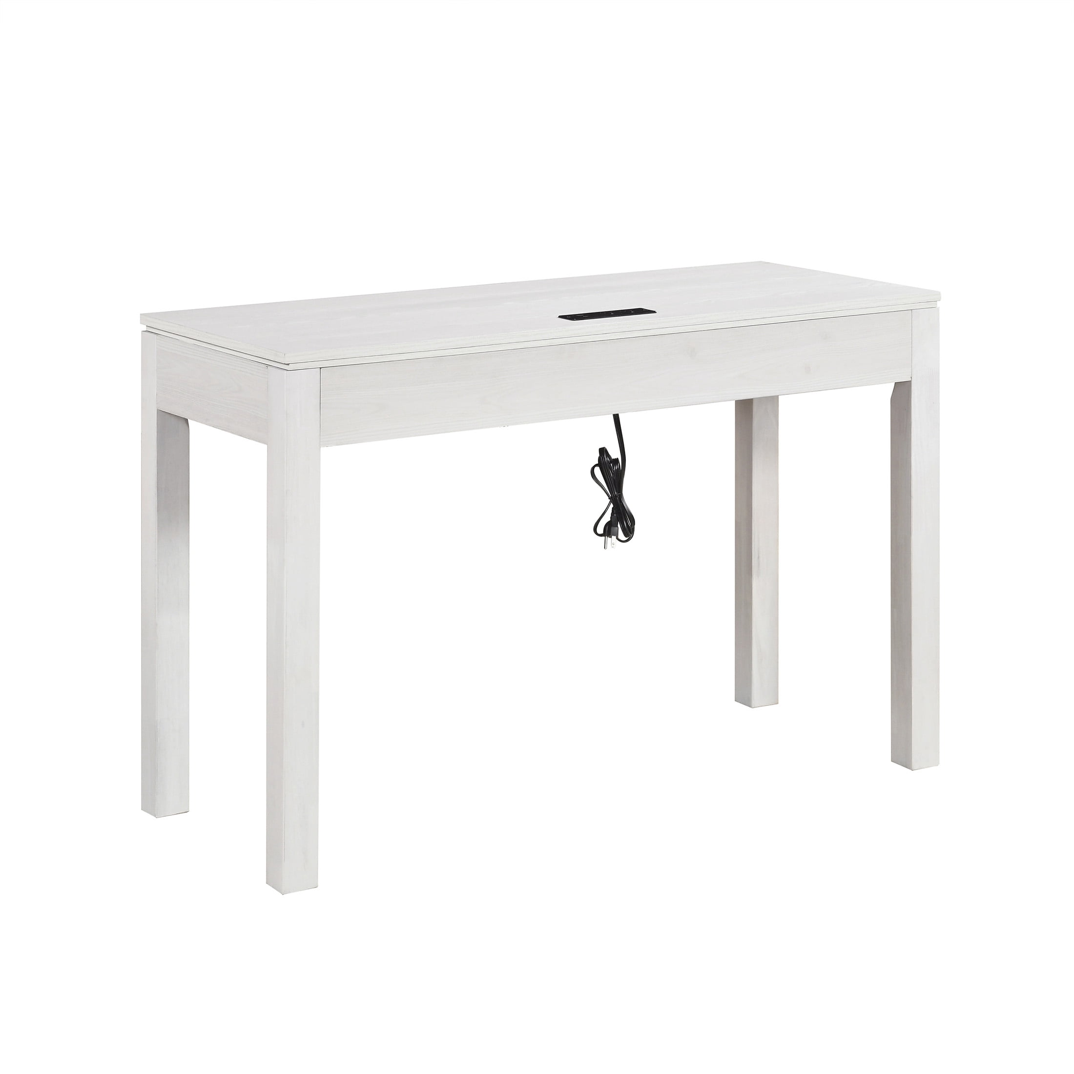 OakvillePark Avenshire Wood Rectangle Writing Desk with Power Outlet and USB Charging Port, White