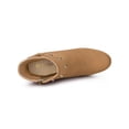 thumbnail image 4 of BLISSFUL STEP Women's Buckle Decor Block Heels Ankle Boots Brown 8.5, 4 of 7