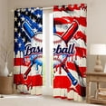 thumbnail image 2 of Feelyou Vintage Baseball Black Out Curtains, US Flag Curtains Pack of 2 (42x63 Each), 2 of 6