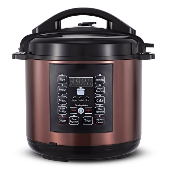 6.5 Quart Electric Pressure Cooker, 12-in-1 Multi-Functional Slow Cooker, Rice Cooker, Saute Pan, Soup Pot, Egg Cooker, Warmer, Preset Cooking, Gold