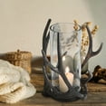 Mainstays Rustic Antler Hurricane Candle Holder, Black