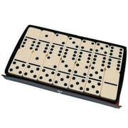 WE Games Classic Double 6 Dominoes Set for Adults with Vinyl Case, Club Size, Ivory