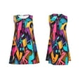 thumbnail image 3 of Bixox Vibrant Graffiti Urban Art Print Women's Sleeveless A-Line Dress with Pockets, Casual Knee-Length Tank Dress for Summer-XX-Large, 3 of 7