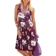 thumbnail image 2 of Nouvelle Robe d'Été pour Femmes Col Rond Imprimé Décontracté Sans Manches Robe de Plage Courte, 2 of 2