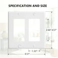 thumbnail image 3 of UCOMEN Decorator Wall Plate, Standard Size 2 - Gang for Outlet, Receptacle, Light Switch, Dimmer etc., 4.57”×4.57”, White 6 Pack, 3 of 6