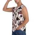 thumbnail image 3 of Bingfone Retro Red Black Roses Pattern Men's Tank Tops Workout Sleeveless Tee Shirts Running Beach Tanks for Men-Small, 3 of 7