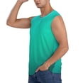 thumbnail image 3 of Bingfone Turquoise Light Blue Pattern Men's Tank Tops Workout Sleeveless Tee Shirts Running Beach Tanks for Men-XX-Large, 3 of 7