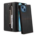 thumbnail image 4 of Compatible WIth iPhone 13 Wallet Case,Magnetic Closure,Flip Folding Kickstand,With Card Slots,[RFID Blocking],With Shoulder Strap&Lanyard,PU Leather+TPU Shockproof Anti-fall Phone Case,Black, 4 of 9