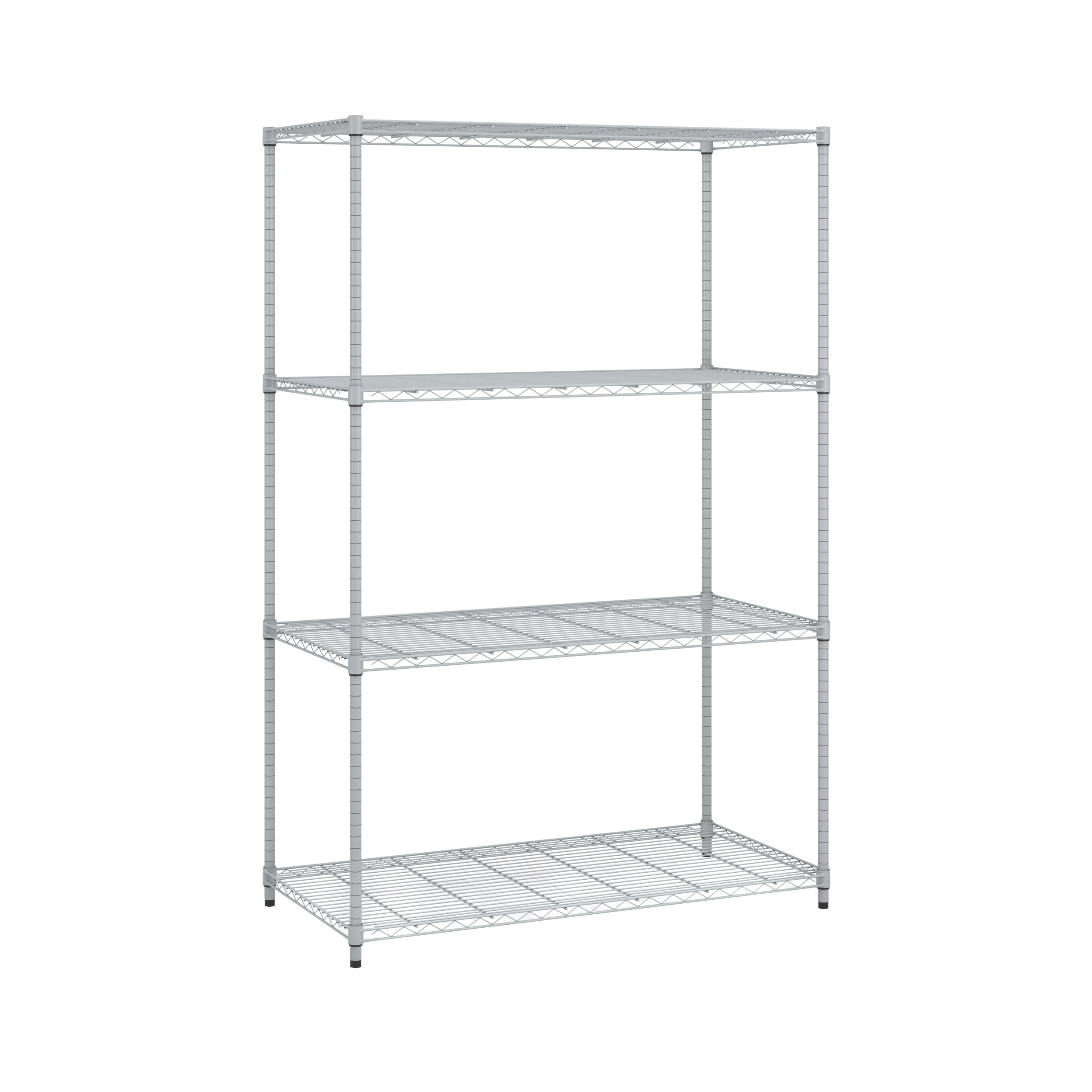 OFM Adjustable 24"W x 48"D x 72"H 4Shelf Freestanding Shelves, Silver
