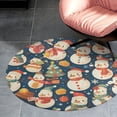 thumbnail image 4 of Christmas Cartoon Snowman Round Carpet Circle Rug Outdoor Patio Area Rug Washable Large Area Rugs Hallway Room Decor Fitness Mats, 4 of 8
