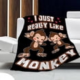 thumbnail image 2 of Yibo Love Monkey Blanket Flannel Soft and Comfortable Anti-static Bed Sofa Blanket, 2 of 7