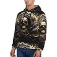 thumbnail image 3 of Daiia Gold Rose Skull for Men's Fashion Hoodies & Sweatshirts with Kangaroo Pocket Hooded Sweatshirt Breathable & Moisture Wicking-X-Large, 3 of 7